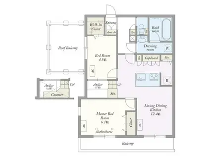 MY STYLE VINTAGE 世田谷弦巻(2SLDK/3階)の間取り写真