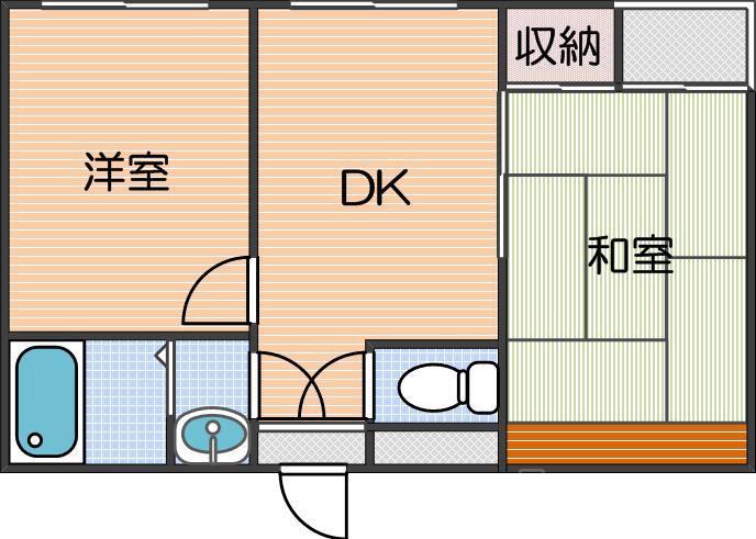 タレックスビル(2DK/2階)の間取り写真
