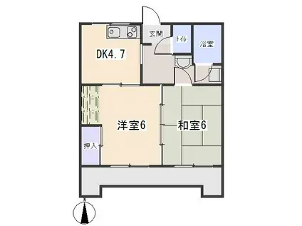 コーポ前田(2DK/2階)の間取り写真