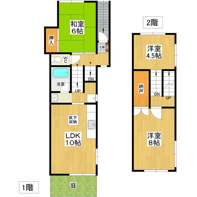 ラポール霞ヶ岡(3LDK/2階)の間取り写真