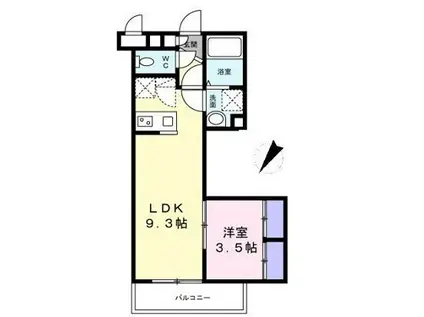 プライムレジデンスアルファ(1LDK/3階)の間取り写真