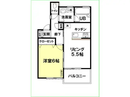 アーバニズム68(1LDK/2階)の間取り写真