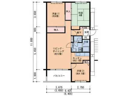 UR芦屋浜 4-1号棟(3LDK/3階)の間取り写真