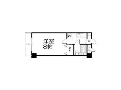 メゾンジョアII(1K/4階)の間取り写真