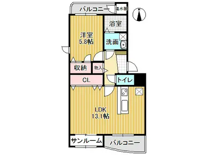やかたマンション參番館(1LDK/3階)の間取り写真