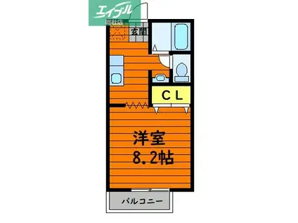 セントラル総社A棟(1K/1階)の間取り写真