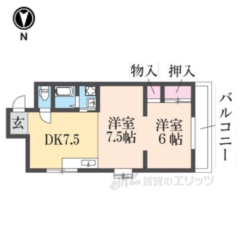 ダイアマンション(2DK/2階)の間取り写真