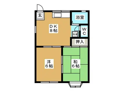 シャインワイズ(2DK/1階)の間取り写真