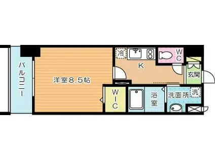 NEW SUN RIVER 15番館(1K/13階)の間取り写真