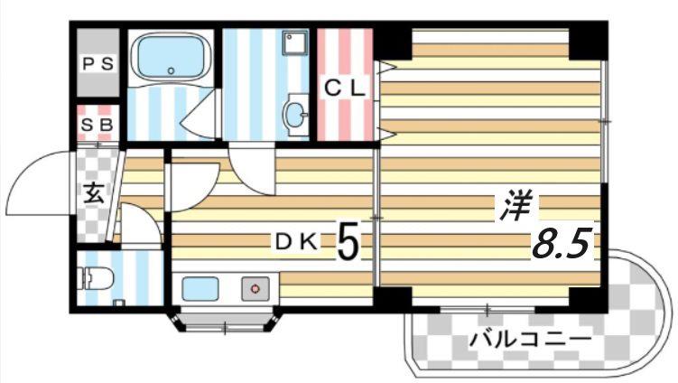 ダイコーパレス(1DK/3階)の間取り写真