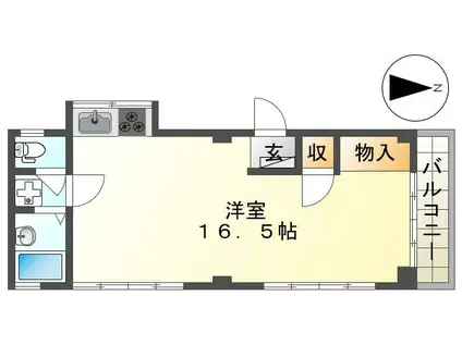 中野上町ビル(ワンルーム/2階)の間取り写真