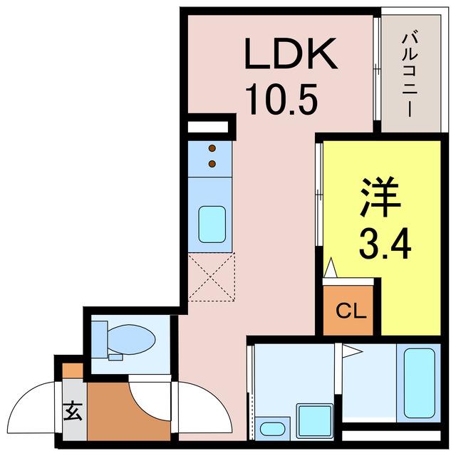 JACK KAMISHIGEHARAII(1LDK/3階)の間取り写真