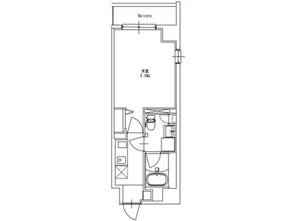 JU RUY ICHIGAYA DAIMACHI(1K/8階)の間取り写真