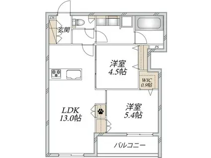 豊玉中2丁目メゾン(2LDK/4階)の間取り写真