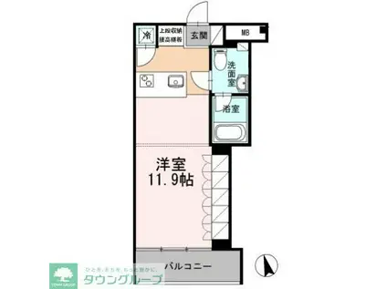 カスタリア目黒長者丸(ワンルーム/3階)の間取り写真