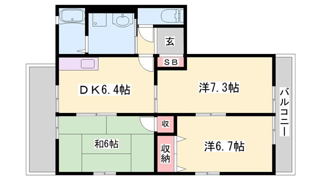MAISON KURAZO(3DK/1階)の間取り写真