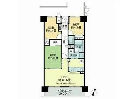 ライオンズマンション立町(2SLDK/5階)の間取り写真