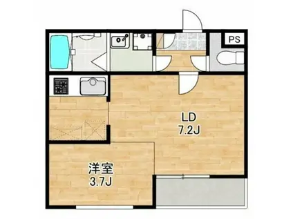 FUJISTA所沢VII(1LDK/3階)の間取り写真