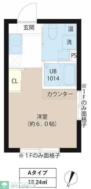 レピュア東十条駅前レジデンス(1K/2階)の間取り写真