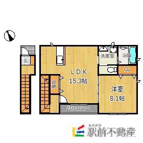 AIRLIX(1LDK/2階)の間取り写真