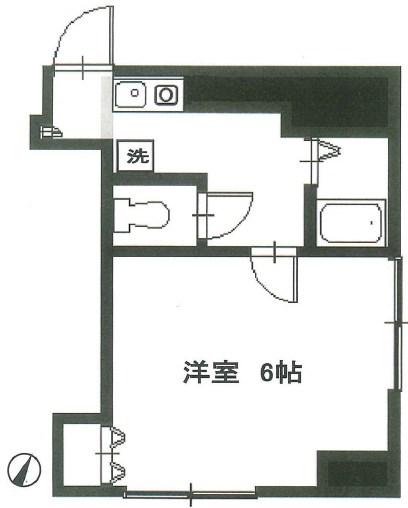 第7Z西村ビル(1K/6階)の間取り写真