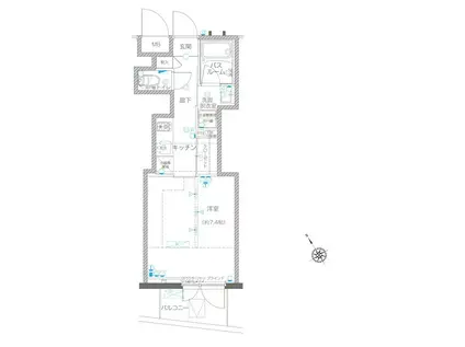 ZOOM川崎イースト(1K/12階)の間取り写真