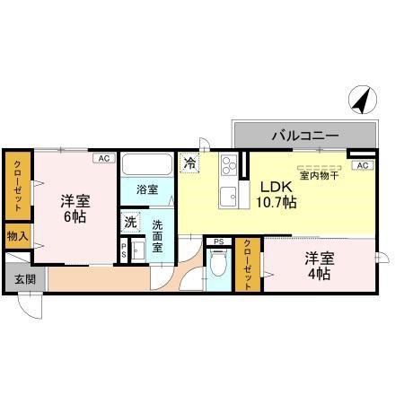 CLASSEUM 幸西 II(2LDK/3階)の間取り写真