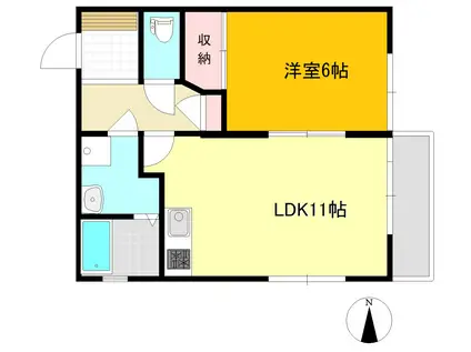 エンゼル本山(1LDK/3階)の間取り写真