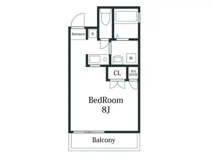 アンリシェール橋本(1K/2階)の間取り写真