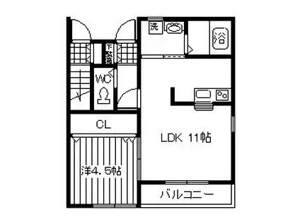 ダイチヒルズD&CIV(1LDK/1階)の間取り写真