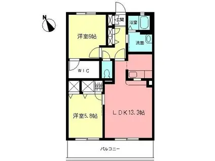 グランバリエ(2LDK/3階)の間取り写真