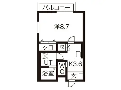 JR武蔵野線 東川口駅 徒歩5分 3階建 築3年(1K/3階)の間取り写真