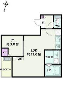 JACK HOMMACHIIV(1LDK/2階)の間取り写真