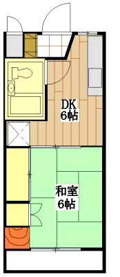 ミーテルーチェ坪井II(1DK/1階)の間取り写真