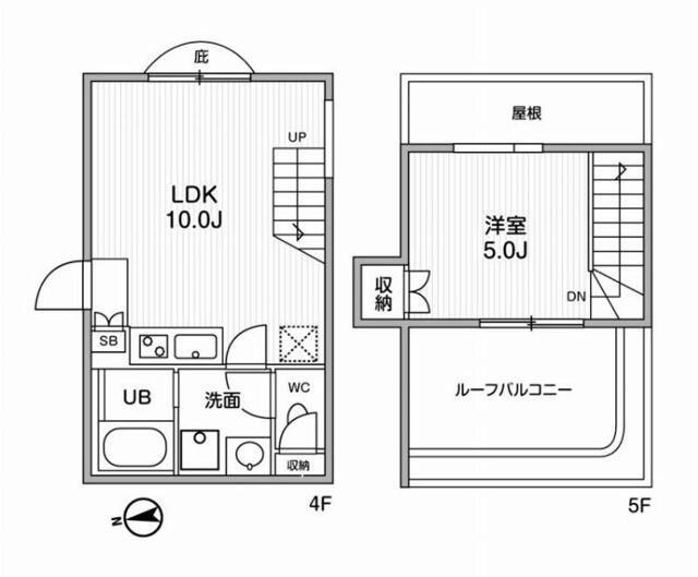 ASTILE市谷柳町(1LDK/4階)の間取り写真