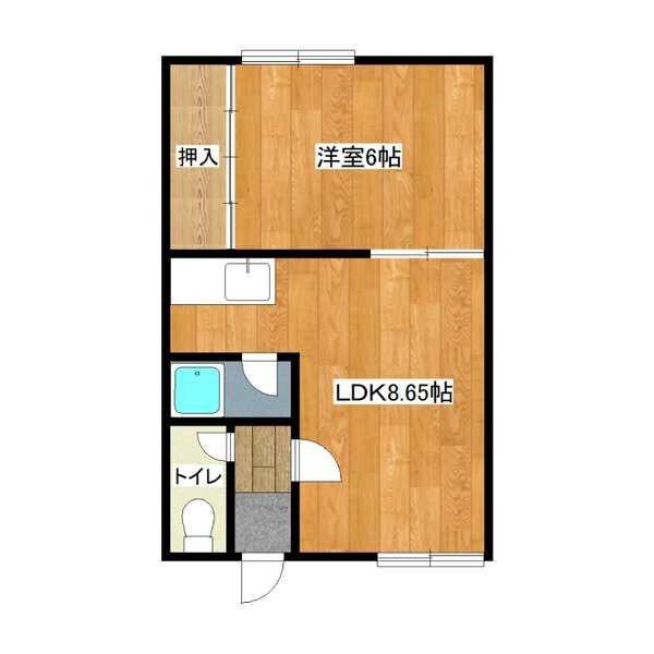 真栄マンション(1LDK/2階)の間取り写真
