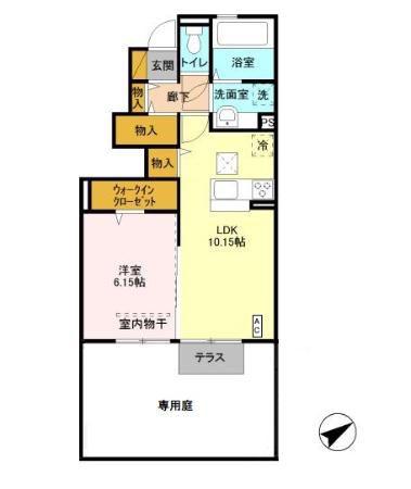 マ・メゾン(1LDK/1階)の間取り写真
