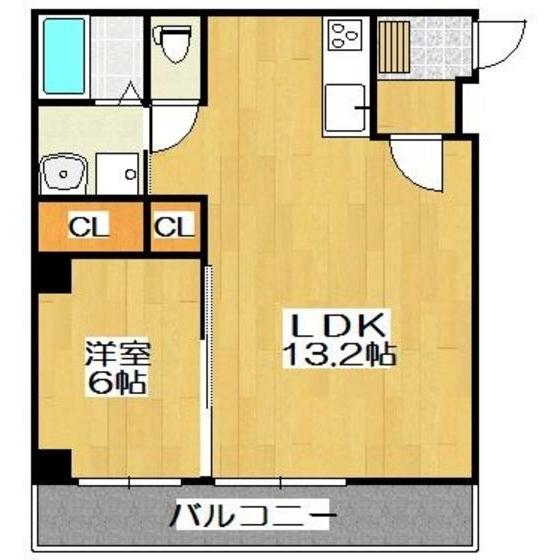 駅前本社ビル(1LDK/4階)の間取り写真