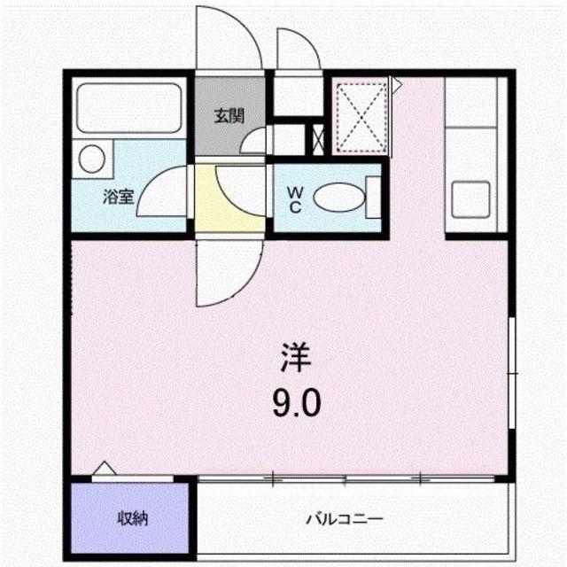 ビ・サイドII(ワンルーム/1階)の間取り写真