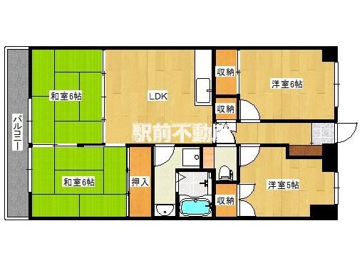 OAK VILLA 大野城レジデンス(3LDK/5階)の間取り写真