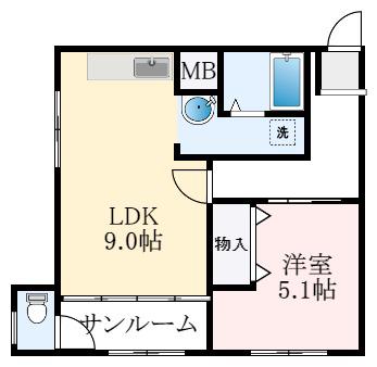 グレイスマンション(1LDK/1階)の間取り写真