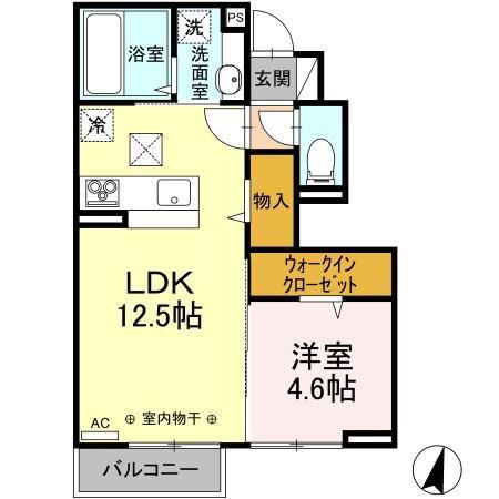 ルミエール・T(1LDK/1階)の間取り写真