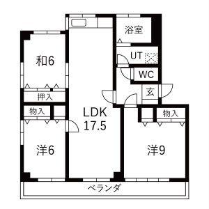 パークウエスト貴船 B棟(3LDK/3階)の間取り写真