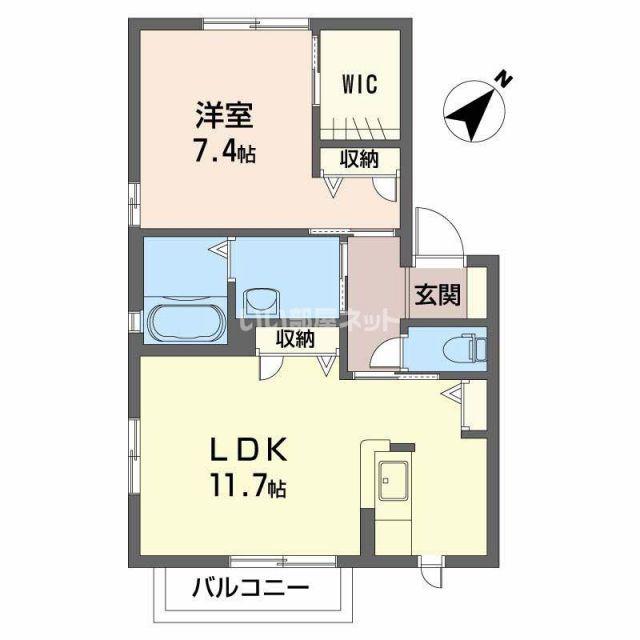 シャーメゾン洛陽A(1LDK/2階)の間取り写真