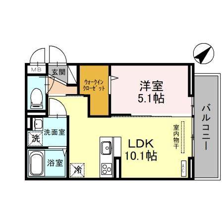 ラポーム北戸田(1LDK/3階)の間取り写真