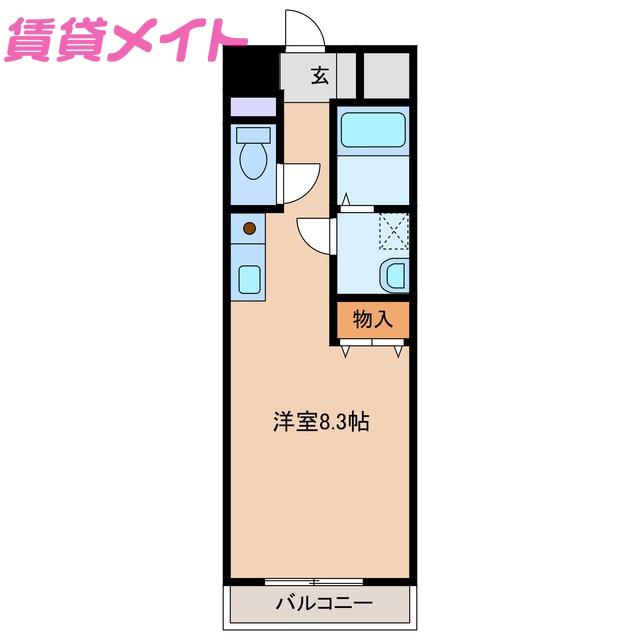 GREEN HILLS(ワンルーム/3階)の間取り写真
