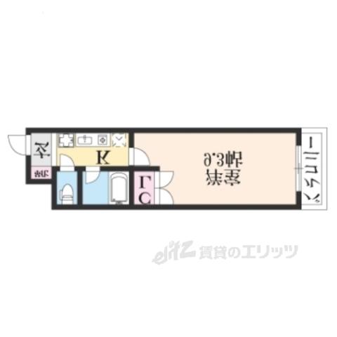 クレール平井(1K/2階)の間取り写真