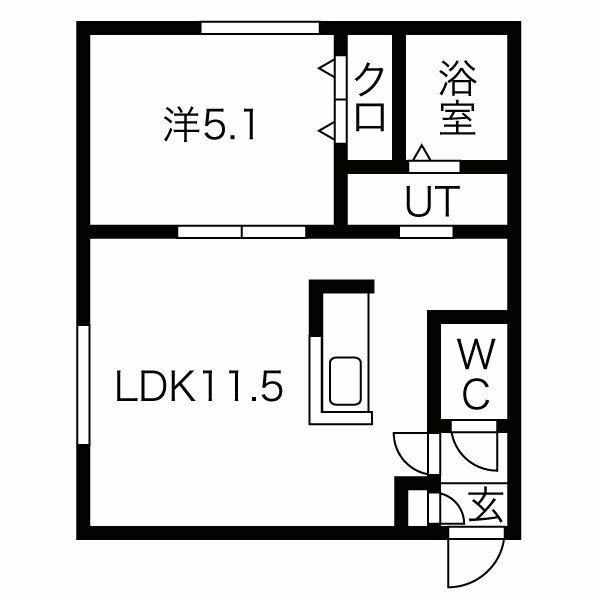 CARRERA二十四軒(1LDK/2階)の間取り写真