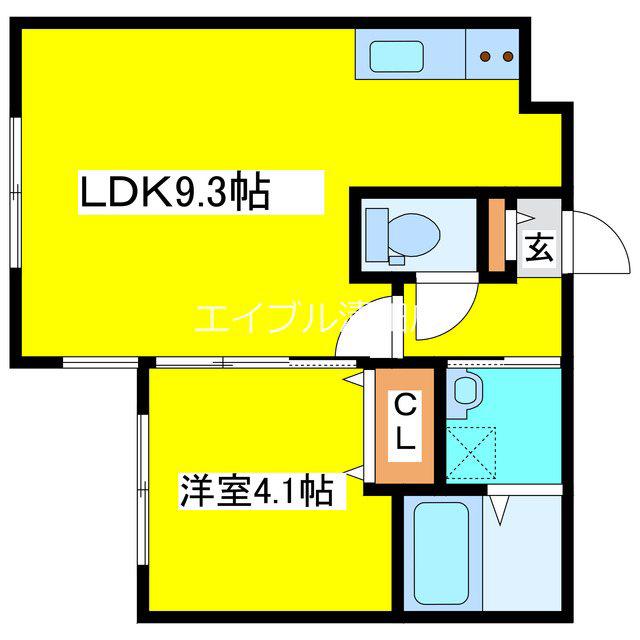 LIEN F・VILLAGE(1LDK/2階)の間取り写真