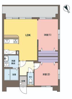 ENSTEPNO.18香椎(2LDK/3階)の間取り写真